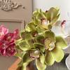 Real Touch Artificial Cymbidium Flowers Magnolia Long Branches Artificial Faux Plants Decorative Simulated Orchid Bouquet