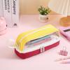 Large Capacity Multi-Layer Pencil Case with Transparent Mesh - Square and Round Design for Middle School Students