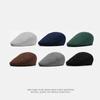 Cotton Big Head Circumference Cap for Men Women Autumn Winter Warm Forward Cap Solid Color Beret British Newsboy Cap