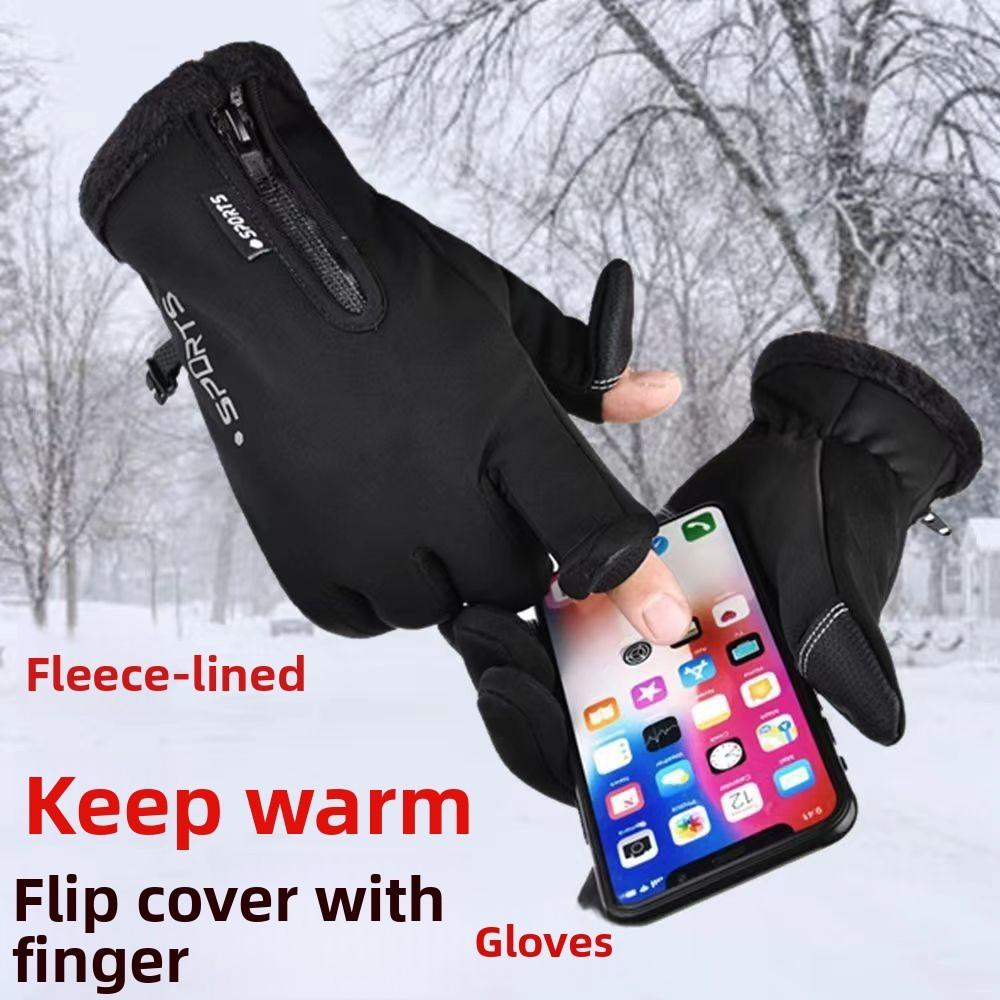 Sport Outdoor Mens Waterproof Touchscreen Cycling Gloves For Winter Cold Weather