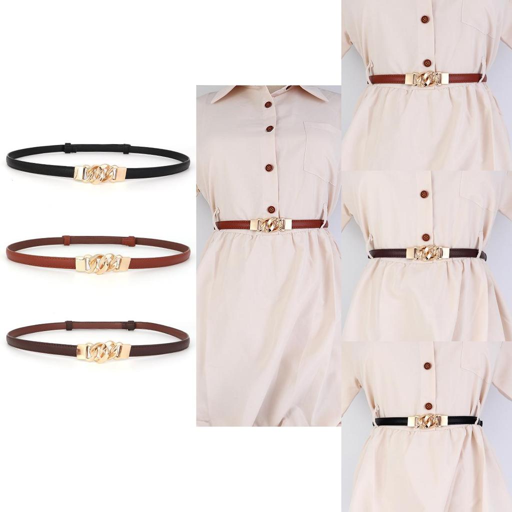 Minimalist Pu Leather Waist Belt With Pin Closure For Casual Or Formal Outfits