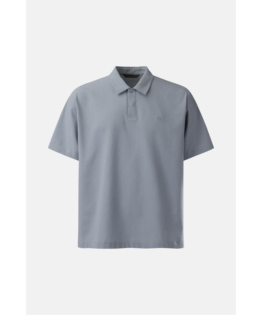 Koolongseupocheu Men'S Seersucker Polo Short Sleeve T-Shirt (Set-Up) Tltcm26561Bgy