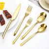 5pcs Silver/Golden Dinnerware Cutlery Set Mirror Stainless Steel Tableware Knife Fork Dessert Spoon New Western Kitchen Flatware