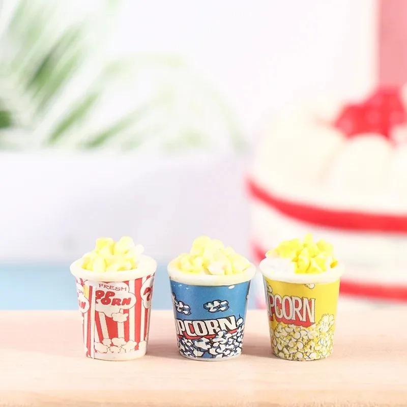 4PCS Miniature Dollhouse Popcorn Pretend Play Doll House Simulation Food