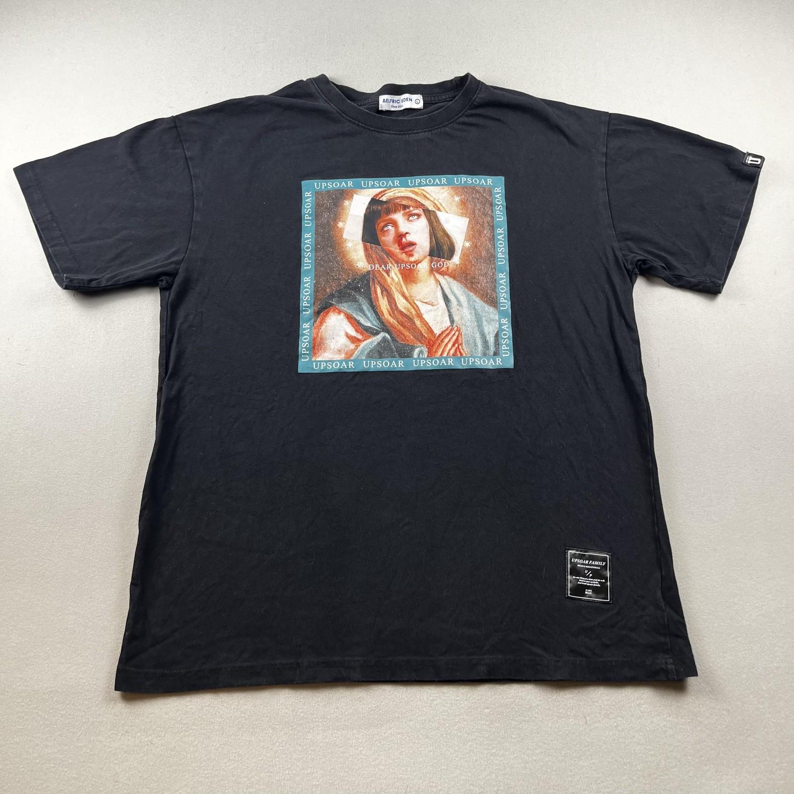 Aelfric Eden T-Shirt Mens Medium Black Virgin Mary Dear Upsoar God Family Art L