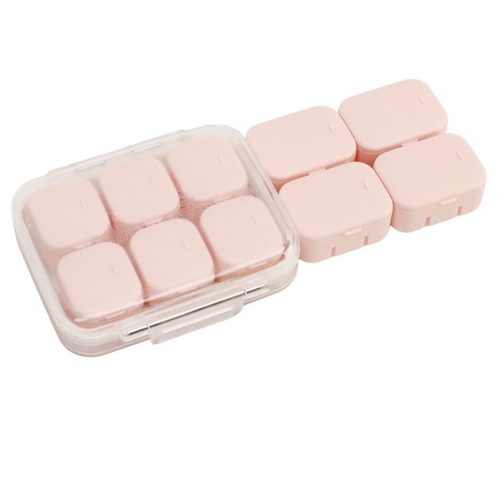 Portable Medicine Organizer Waterproof Case PP,PC Pill Organizer Removable Compartments Pink Vitamin Container Daily Medication