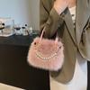 Women's Faux Fur Pearl Crossbody Tote - Autumn/Winter Collection