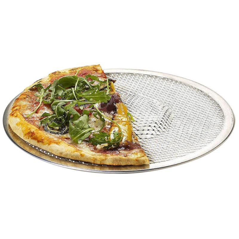 Aluminum Round Pizza Baking Tray DIY Pizza Screen Baking Tray Metal Net Non-stick Mold For Oven