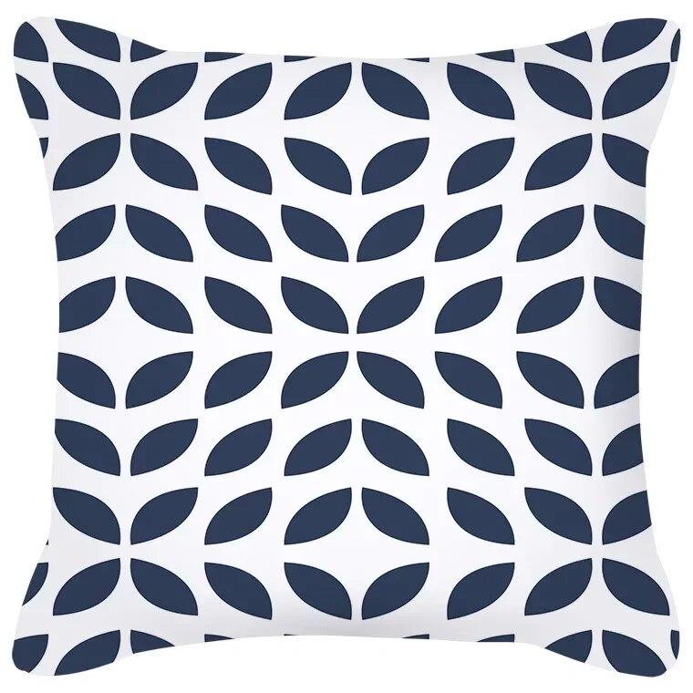 Pillowcase Navy Blue Geometric Pattern  Decorative  Home