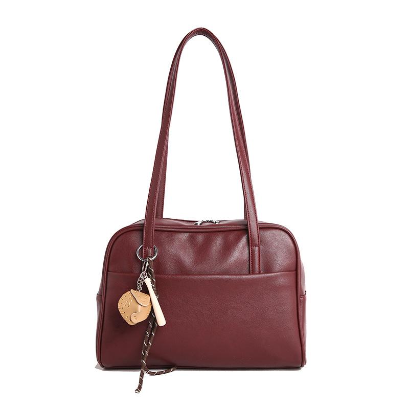 Retro niche large-capacity bag women's autumn new simple baseball underarm bag versatile pendant tote bag