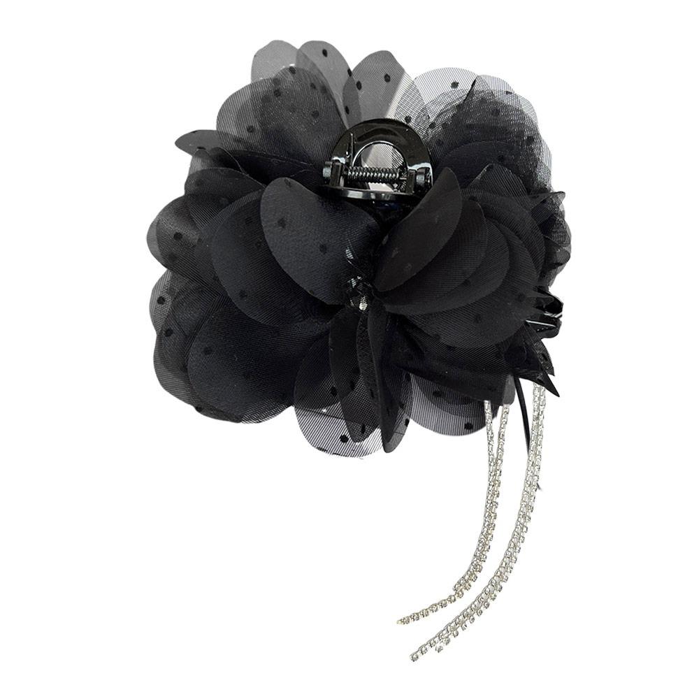 Dots Flower Grasping Clip Tassel Hair Accessories Fashion Crab Hair Clips  Girl