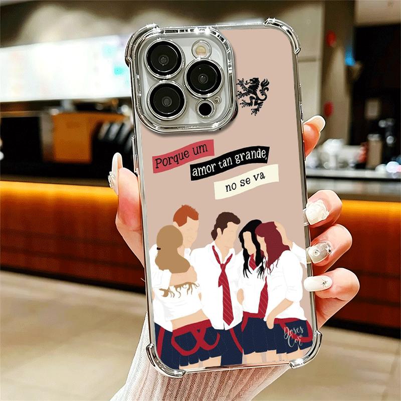 F-Fashion RBD R-Rebelde Plating Phone Case For Iphone 16 17 Pro Max Air 16E 14 15 Plus 12 13 Mini Anti-Fall Airabag Cover