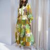 European and American Women's Clothing, Dresses Women's Summer Dresses, Lantern Sleeves Printed Vacation Dresses