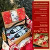 Elegant Double-Layer Gift Basket for Mooncakes & Wine