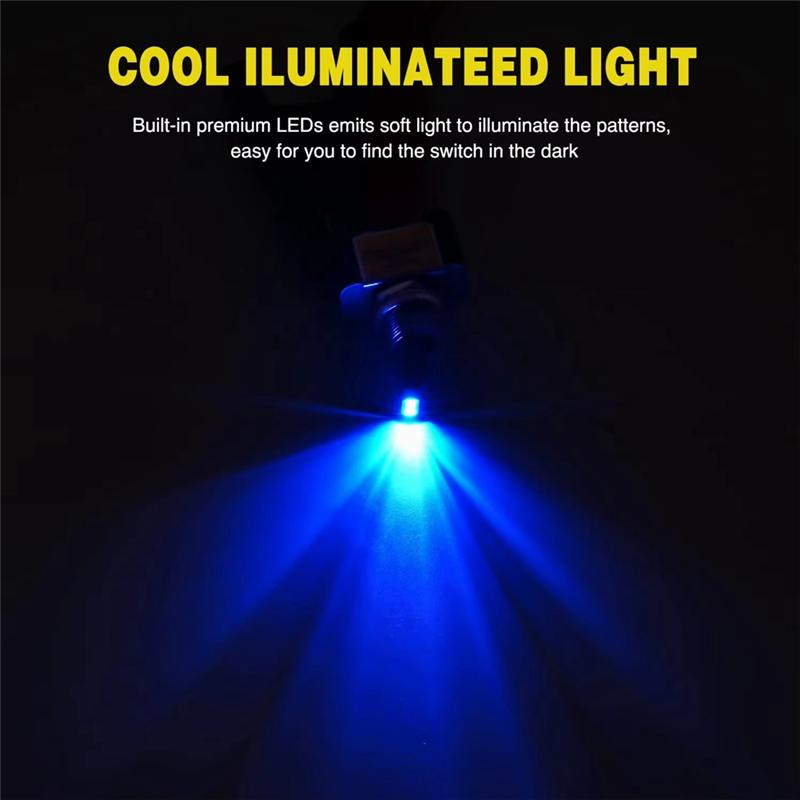 Fresh 3 Pin SPST Rocker Switch LED Toggle Switch On Off 12V 30A Blue Lighted Metal Heavy Duty 12Mm Mounting Hole