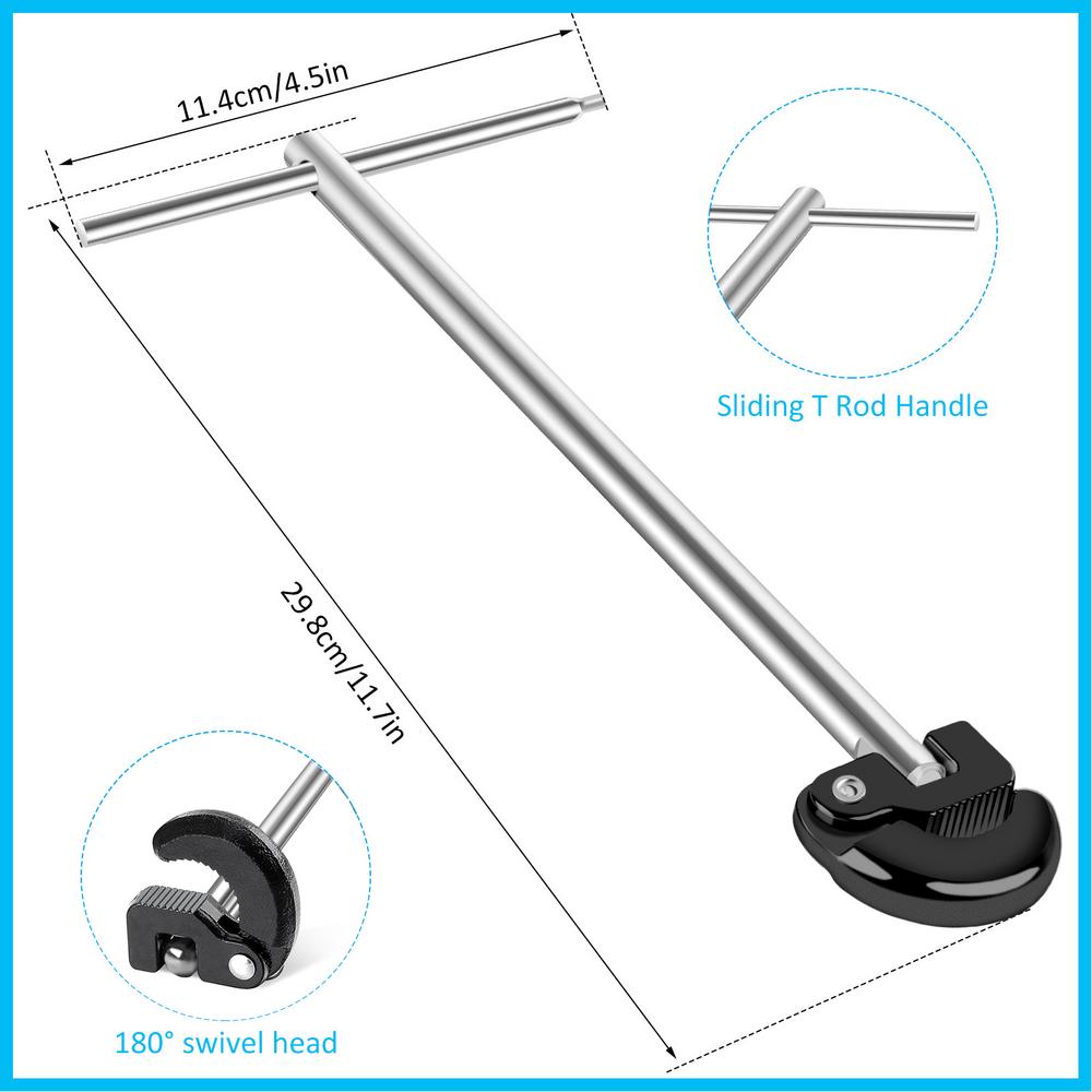 Basin Wrench Under Sink Spanner Multifunctional Wrench Disassembly Tool For Kitchen Sewer Bathroom Bathtub Garden
