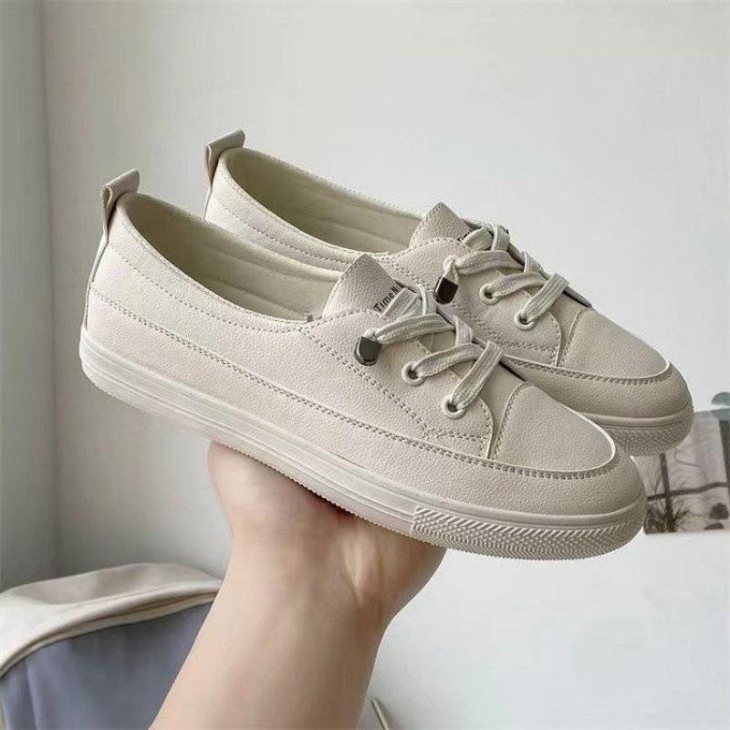 2025 new summer women's shoes versatile niche super fire platform canvas shoes women's casual two wear one pedal white shoes