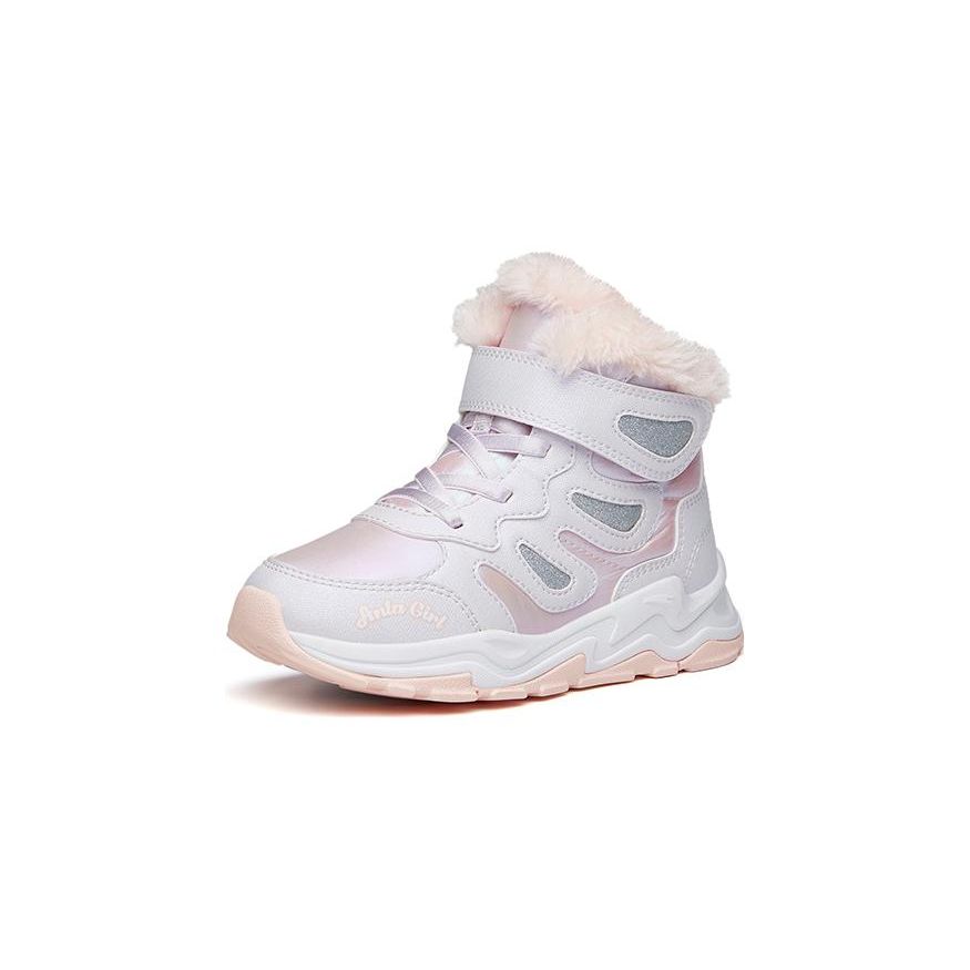 Anta Shock Absorbing Non-Slip Wear-Resistant Warm High-Top Kids Running Shoes Kids Sneakers Pink Purple 322149953-2