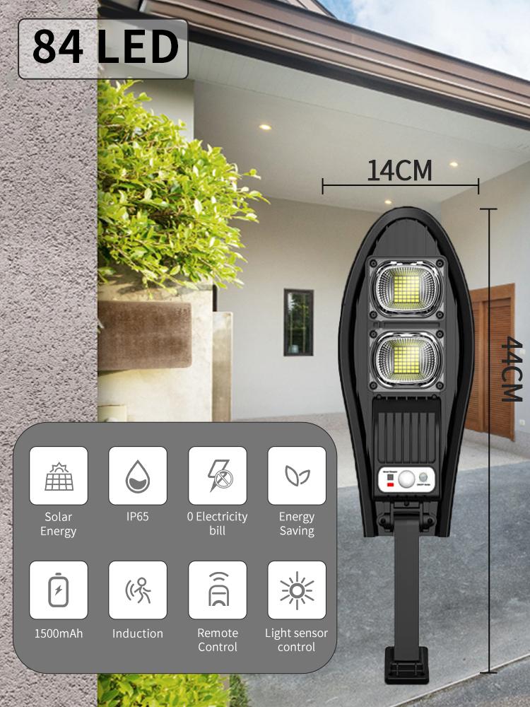 Powerful Solar LED Light Outdoor Remote Control Solar Lamp Motion Sensor Sunlight Spotlights IP65 Yard Garden Wall Street Lights