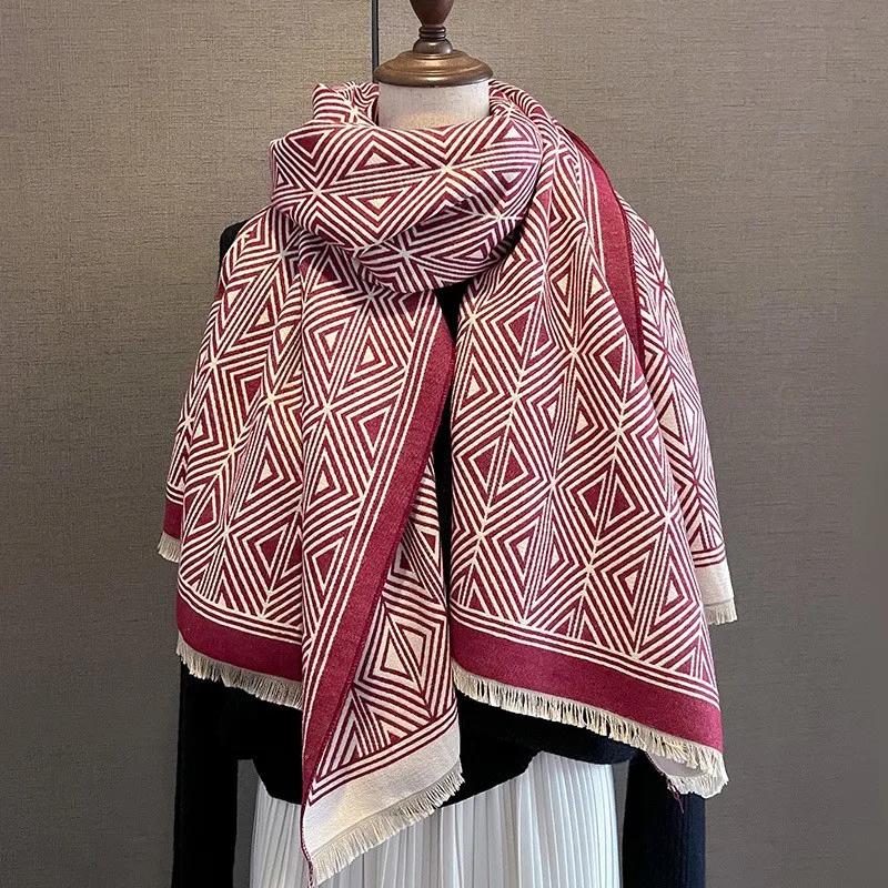 Nový Zimný Hrejivý Kašmírový Šál Dámsky Šál Pashmina Hrubý Šál Deka Bufanda Cestovný Šál Dámsky Vzorovaný Šál
