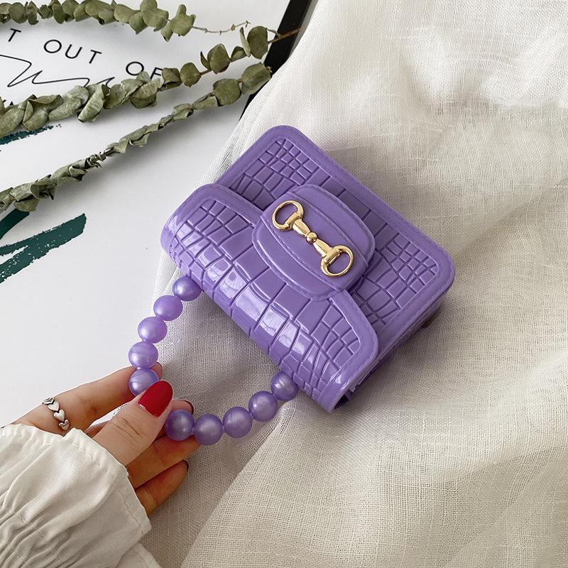 Pearl stone pattern jelly bag versatile lock women's bag