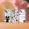 B-Black Cat Phone Case For Iphone17 16 15 11 13 14 Pro Max 7 8 Plus X Xr Xs Max Se2020 12mini Transparent Cov