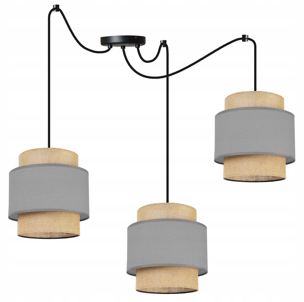 Hanging Lamp, Ceiling Chandelier, Lampshade, Boho Juta