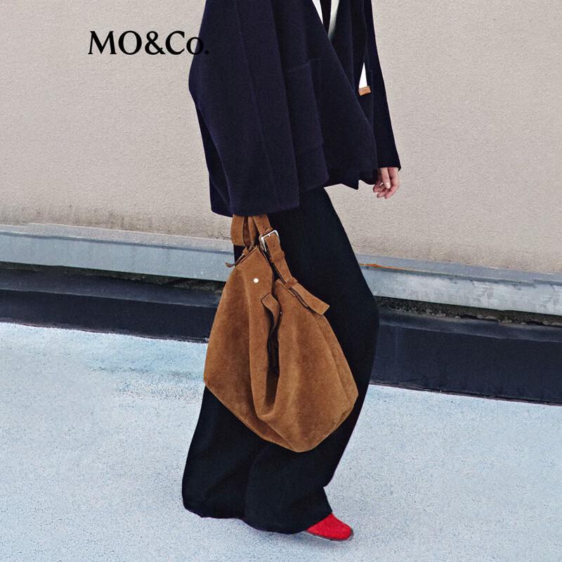 MO&Co. Women's Wool Blend High-Waist Wide-Leg Pants