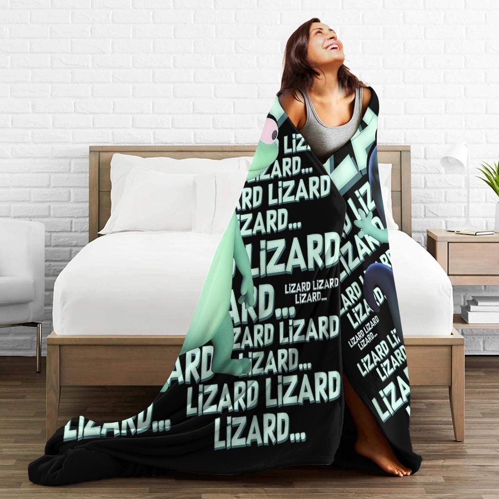 Lizard Lizard Lizard Weirdcore Tom Lizard Fleece Throw blanket Hoppers blankets for Bedding Travel Lightweight Thin Bed Rug,