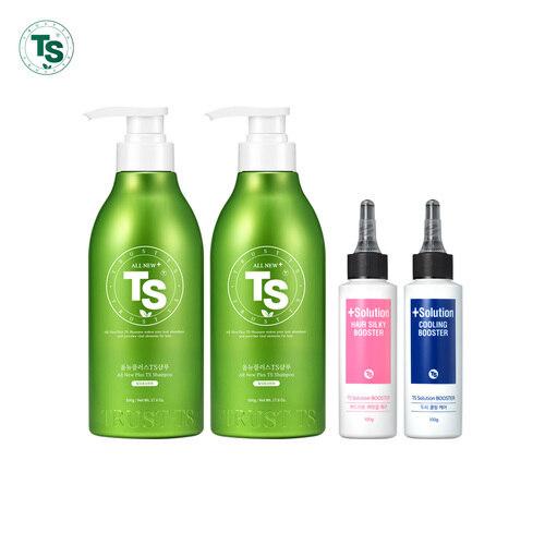[TS] All New Plus TS Shampoo 500g x 2 + Silky Booster 100g x 1 + Cooling Booster 100g x 1_671805