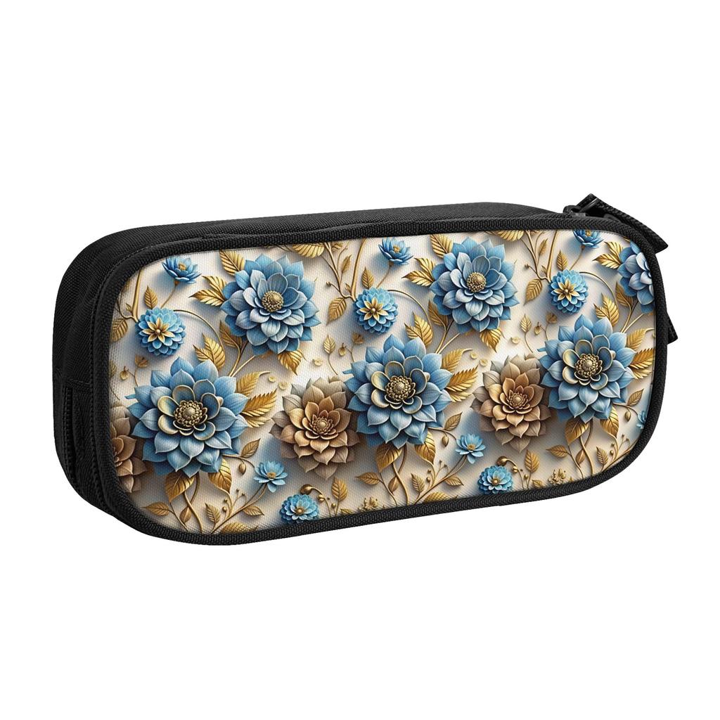 Luxury High 3D Floral Pencil Cases for Girls Boys Large Storage Fashion Trend 3D Flowers Pen Box Bag School Supplies