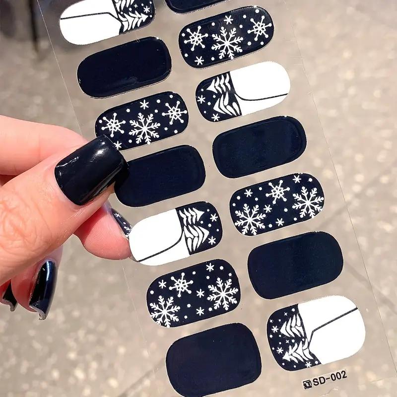 6styles Christmas Nail Art Stickers Dot Snowflake Designs Gel Nail Decals Perfect for New Year DIY Manicures No UV Lamp Needed