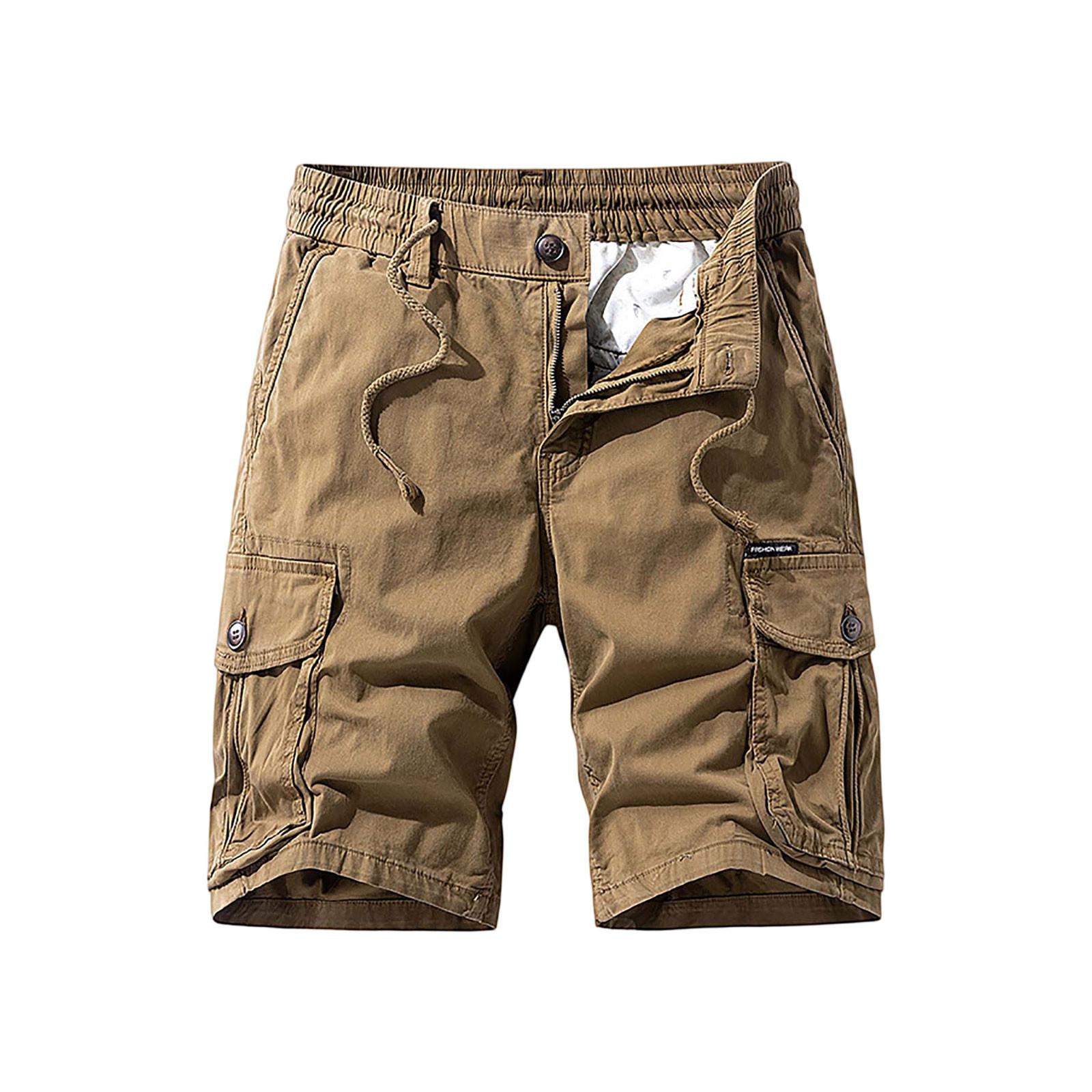 

Мужские повседневные цветные карманные пляжные рабочие брюки-карго на открытом воздухе, шорты, брюки XXL коричневый