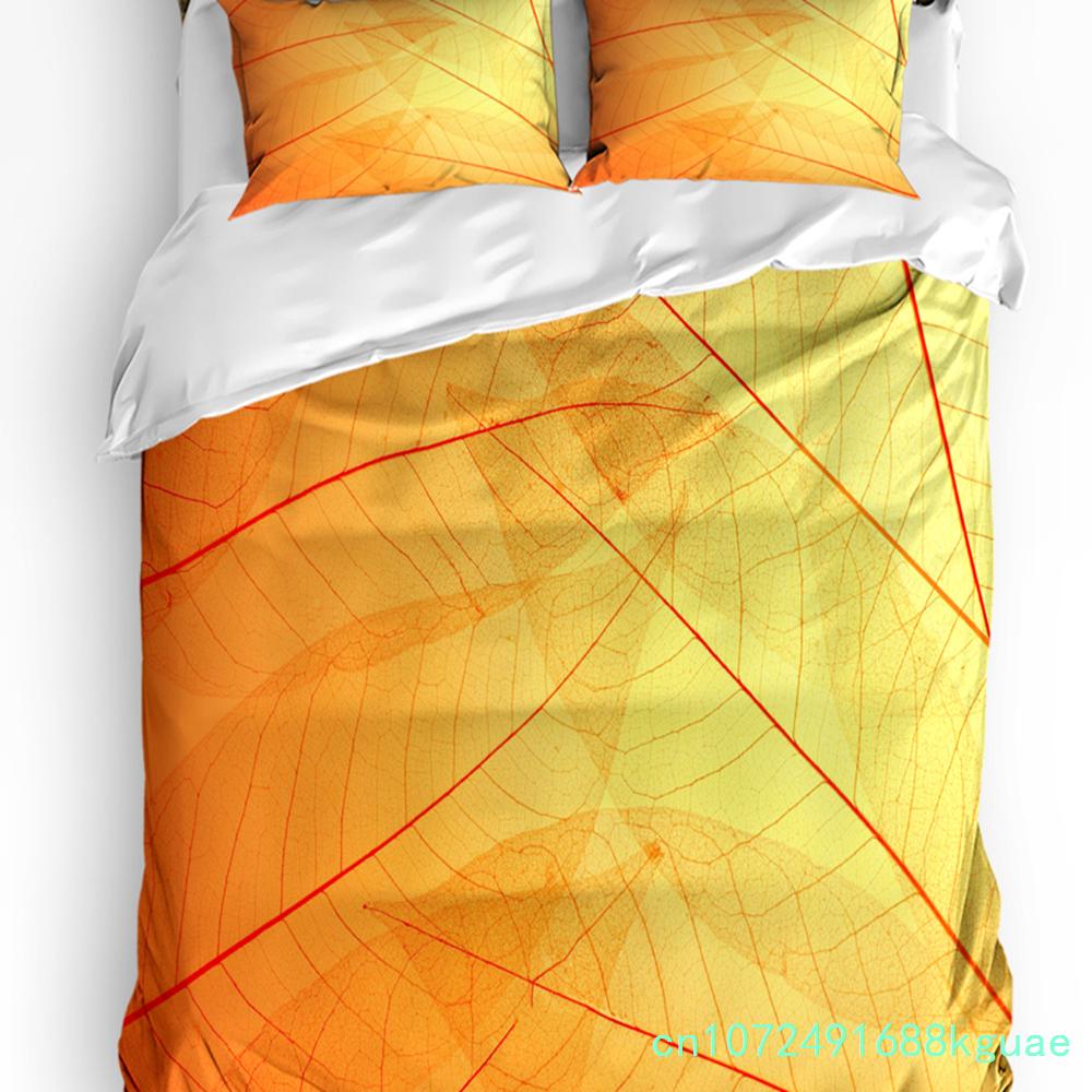 Thanksgiving Autumn Pumpkin Leaves 3pcs Bedding Set For Bedroom Double Bed Home Textile Duvet Cover Quilt Cover Pillowcase