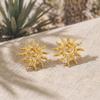 Unique Sun-shaped Flower Earrings Light Luxury Sun Ear Stud Vintage Bohemian Earrings  Women