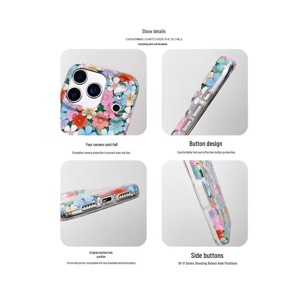 Colorful Spring Floral Oil Painting Case for iPhone 7 Pro Max/6 Pro