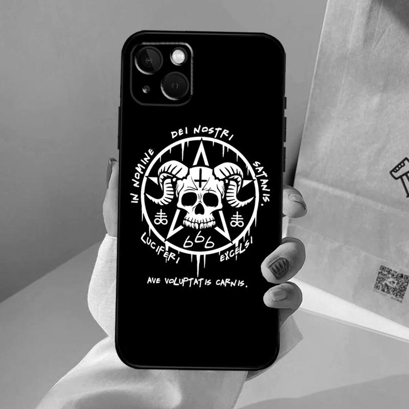 Pentagram 666 Demonic Satanic Case For iPhone 16 15 14 13 Pro Max 12 Pro Max Mini 11 Pro Max XS X XR Plus Cover Shell