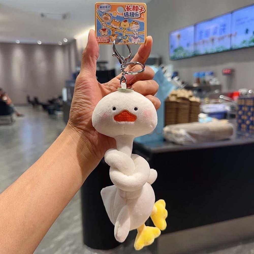 Creative Design Knotted Plush Pendant Ultra-Soft Fabric Vibrant Colors Long Neck Stuffed Doll Flexible Structure