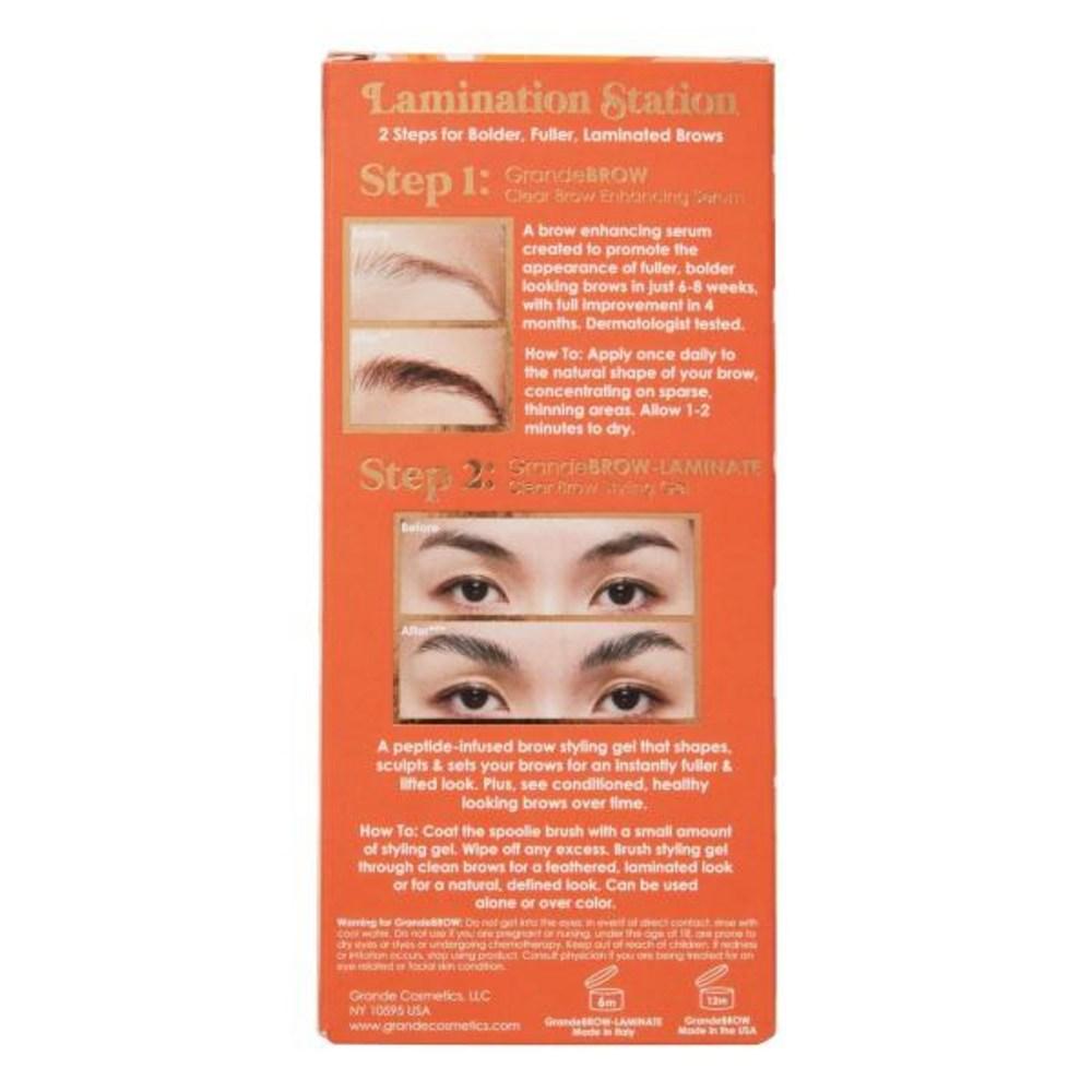 Grande Cosmetics Lamination Station Augenbrauenserum für dicke Augenbrauen Laminiergel Formset mit 12 Stunden Halt, 1 Stück