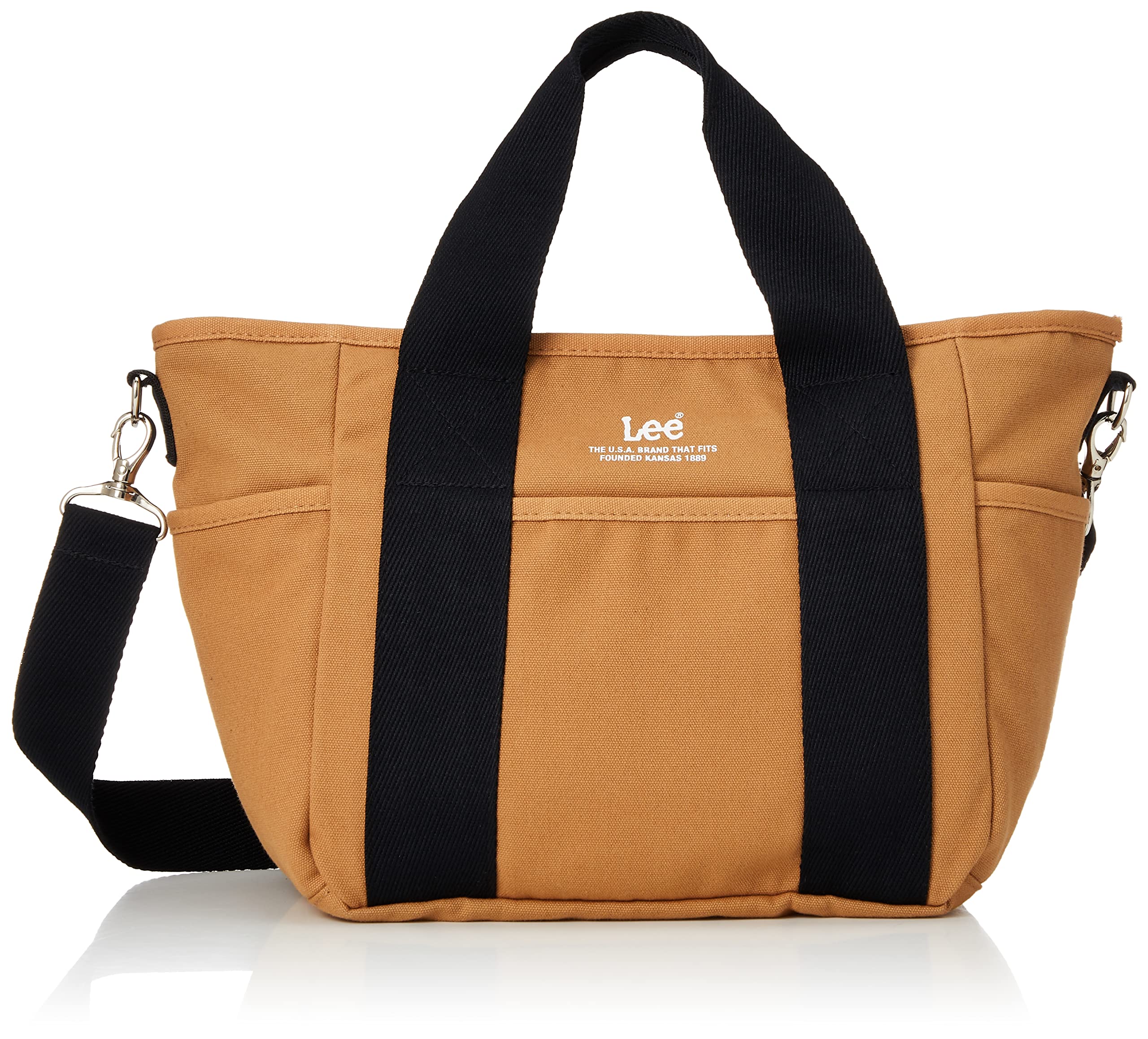 

Сумка-тоут с логотипом и принтом из плотного хлопкового полотна, двухсторонняя сумка через плечо в форме лодки, размер M, бежевый [Lee]