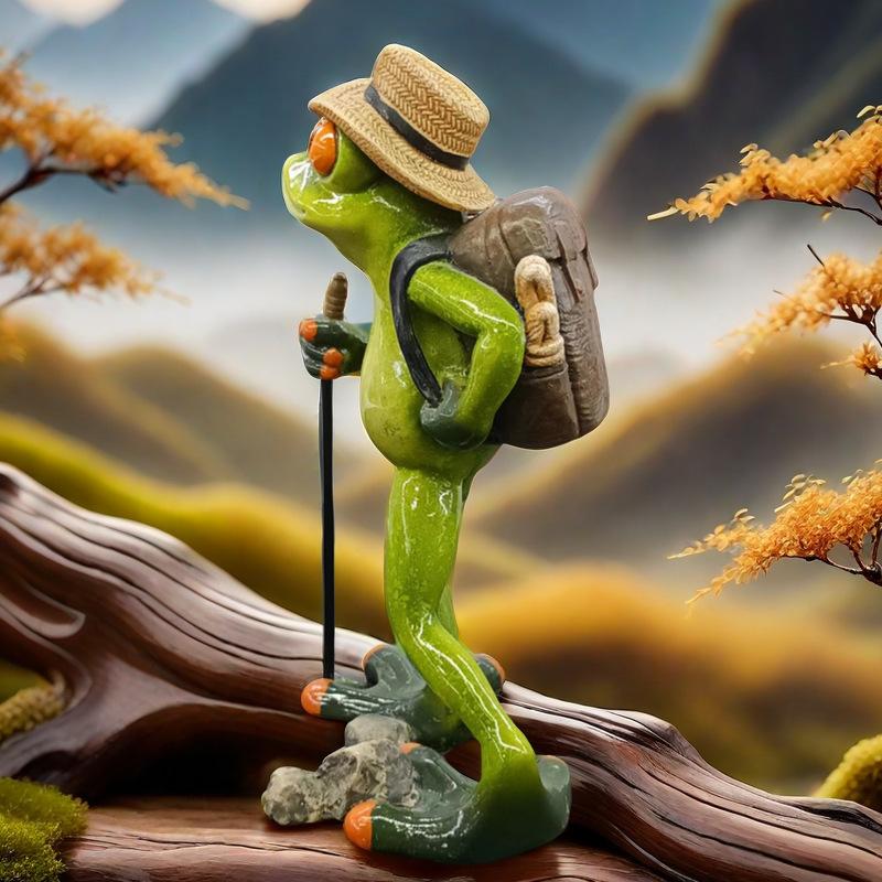 

Creative Mountain Climbing Frog Statue Resin Animal Sculptures Long-legged Frogs Figurine Home Living Room Bedroom Decortion зелений