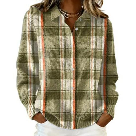 2026 Autumn/Winter European & American Solid Color Print Loose Long Sleeve Women's Shirt