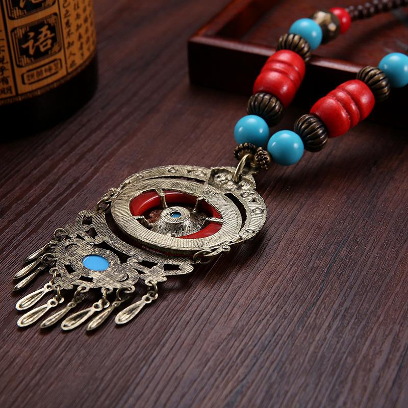 Bohemia Ethnic Necklace Pendant Vintage Strand Statement for Women Jewelry Accessories