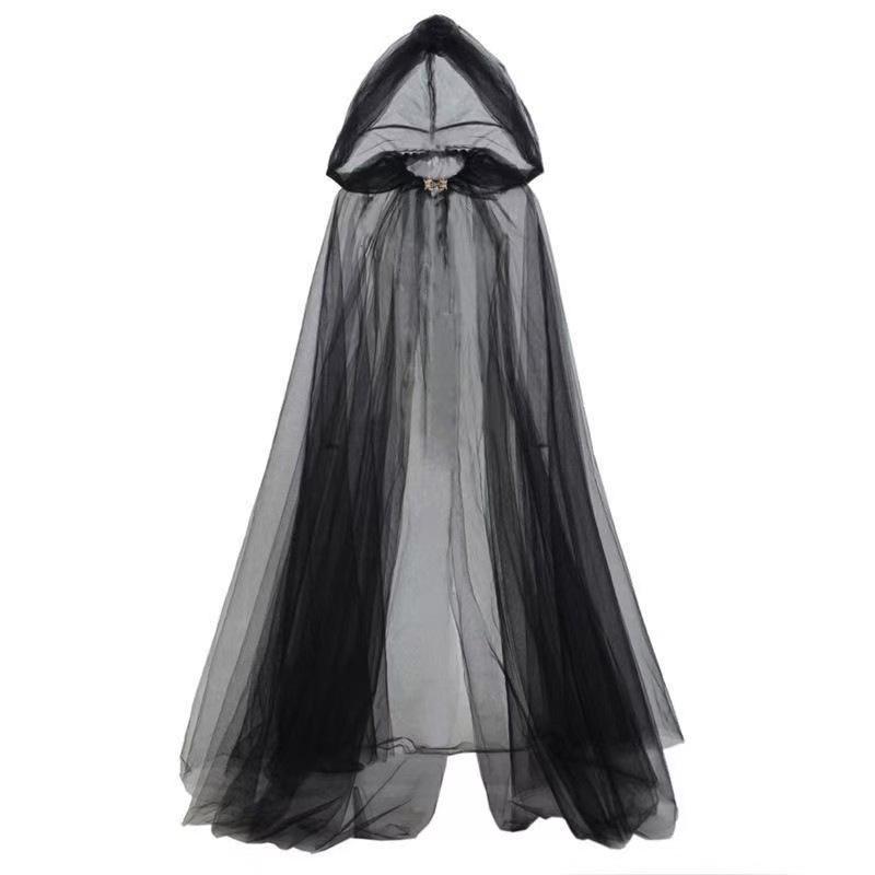 Halloween Grim Reaper Witch Hooded Cloak Costume for Cosplay and Role-Playing