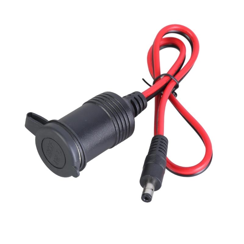 

12V-24V 14AWG Car Charger Socket Power Supply Adapter Female Plug Extension Cable to 5.5x2.1mm Male for LED Light 1