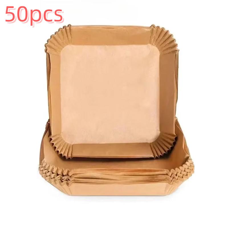 50~300pcs Air Fryer Grease Absorbent  For Household Baking Pans With Thickened Silicone Paper Pads
