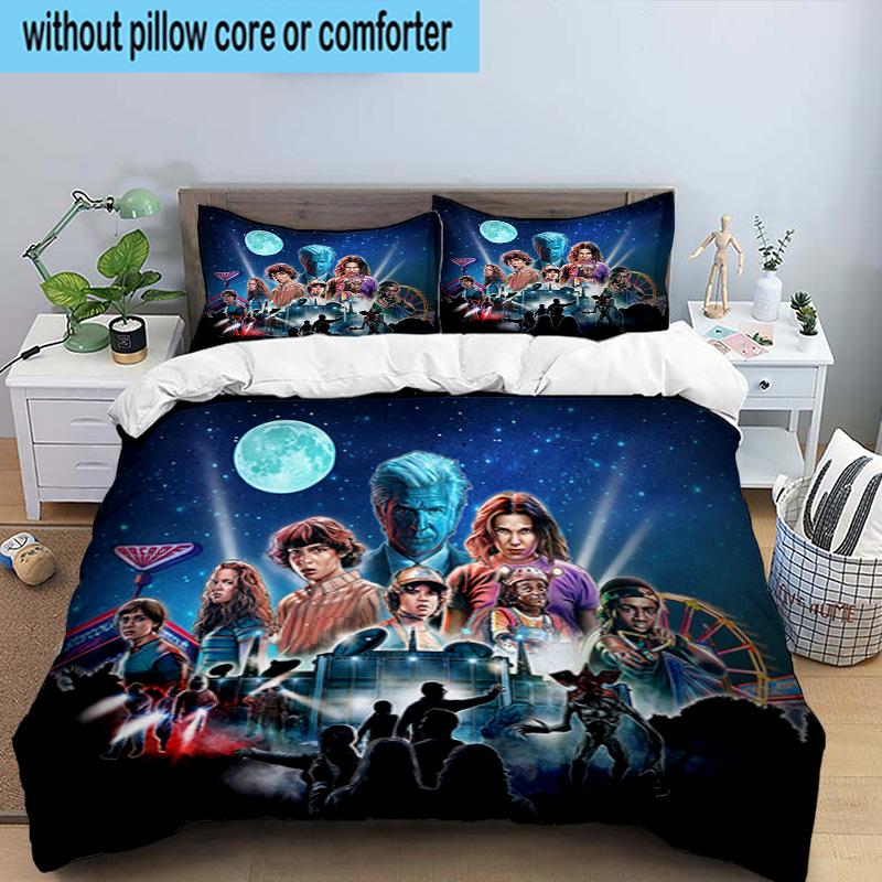 Stranger Eleven Upside Down 3PCS Bedding set,Ideal for1pc Duvet Cover And 2pcs Pillowcases Perfect for Christmas gift,Ideal for Bedroom, Dormitory