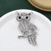 European Retro Rhinestone Owl Brooch - Animal Shaped Lapel Pin for Fashionable Suit Accessory