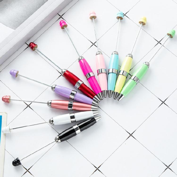 6x 1.0mm Writing Pen Beadable Ballpoint Pen Creative DIY Beaded Pen for Student