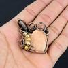 Orange Amazonite Gemstone Handmade Pure Copper Wire Wrap Jewelry Pendant For Women